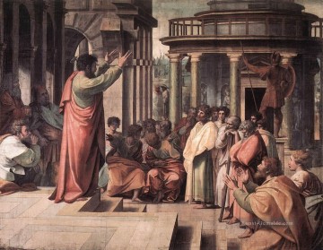 St Paul predigt in Athen Renaissance Meister Raphael Ölgemälde